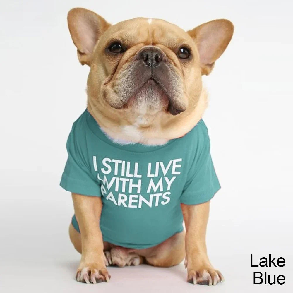 Summer Spring Dog Clothes Quality Breathable Pet Clothing Soft Letters Printed French Bulldog Clothes for Small Dogs T-Shirt