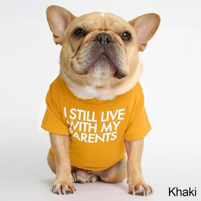 Summer Spring Dog Clothes Quality Breathable Pet Clothing Soft Letters Printed French Bulldog Clothes for Small Dogs T-Shirt
