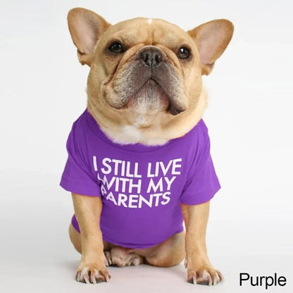 Summer Spring Dog Clothes Quality Breathable Pet Clothing Soft Letters Printed French Bulldog Clothes for Small Dogs T-Shirt